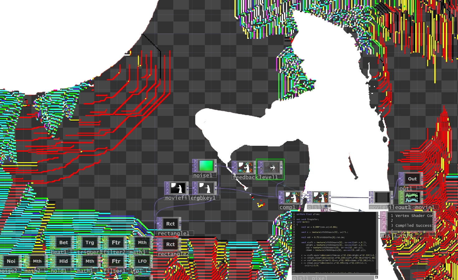 GLSL Noise trails (feat. Bad Apple)
